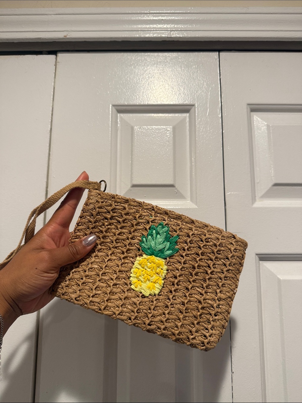 Sonoma Woven Pineapple Wristlet Clutch - Tan, Yellow, Green